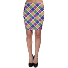 African Illutrations Plaid Color Rainbow Blue Green Yellow Purple White Line Chevron Wave Polkadot Bodycon Skirt by Mariart