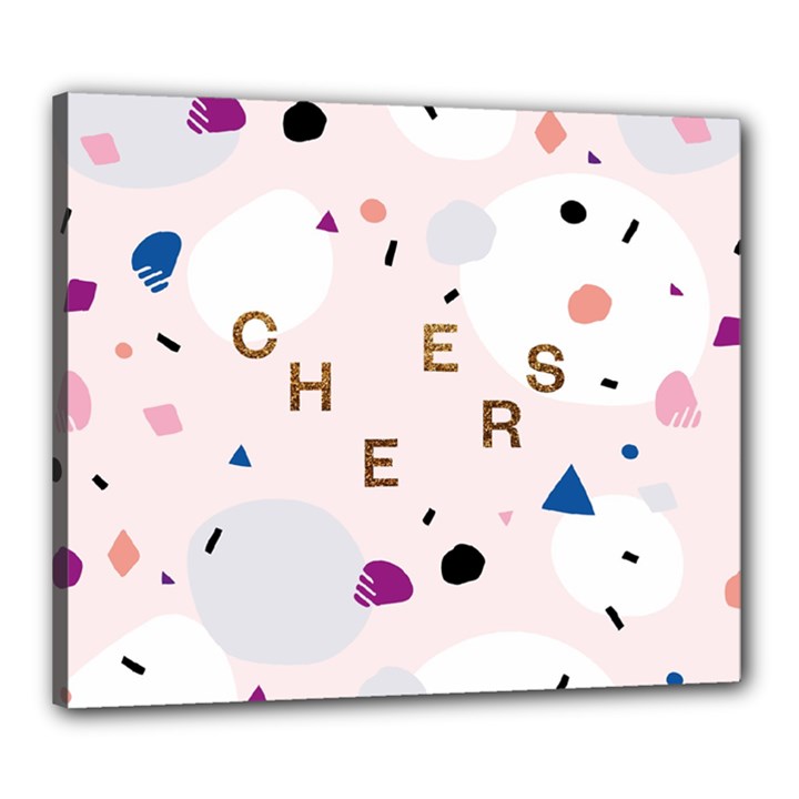 Cheers Polkadot Circle Color Rainbow Canvas 24  x 20 