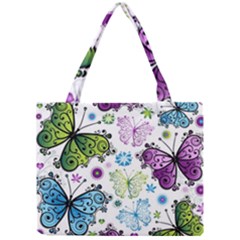 Butterfly Animals Fly Purple Green Blue Polkadot Flower Floral Star Mini Tote Bag by Mariart