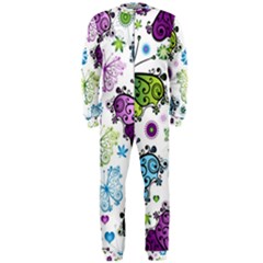 Butterfly Animals Fly Purple Green Blue Polkadot Flower Floral Star Onepiece Jumpsuit (men)  by Mariart