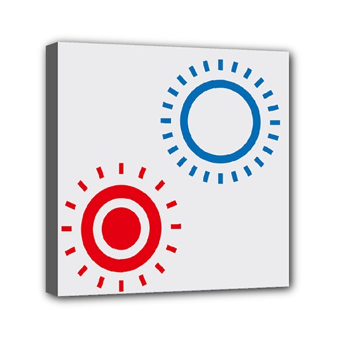 Color Light Effect Control Mode Circle Red Blue Mini Canvas 6  X 6  by Mariart