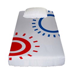 Color Light Effect Control Mode Circle Red Blue Fitted Sheet (single Size) by Mariart