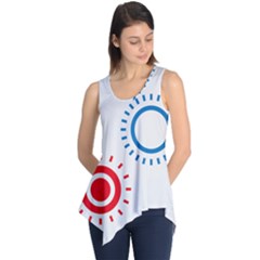 Color Light Effect Control Mode Circle Red Blue Sleeveless Tunic by Mariart