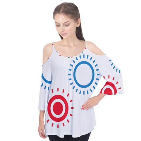 Color Light Effect Control Mode Circle Red Blue Flutter Tees by Mariart