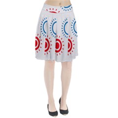 Color Light Effect Control Mode Circle Red Blue Pleated Skirt by Mariart