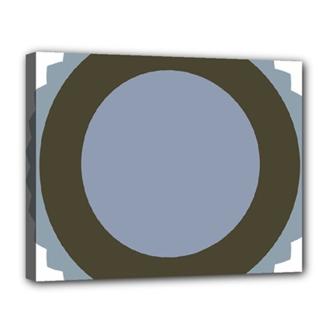 Circle Round Grey Blue Canvas 14  X 11  by Mariart