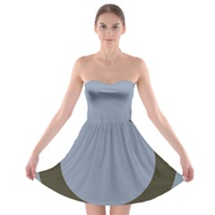 Circle Round Grey Blue Strapless Bra Top Dress by Mariart