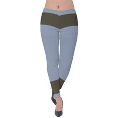 Circle Round Grey Blue Velvet Leggings by Mariart