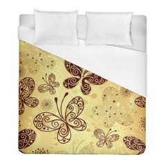 Butterfly Animals Fly Purple Gold Polkadot Flower Floral Star Sunflower Duvet Cover (full/ Double Size) by Mariart