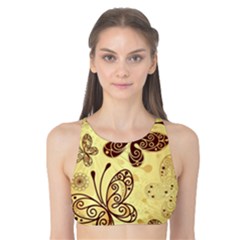 Butterfly Animals Fly Purple Gold Polkadot Flower Floral Star Sunflower Tank Bikini Top by Mariart