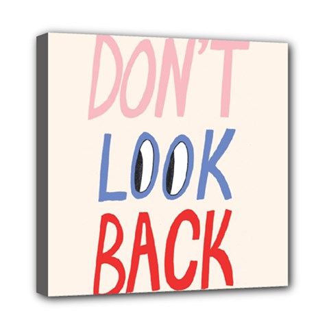 Don t Look Back Big Eye Pink Red Blue Sexy Mini Canvas 8  X 8  by Mariart