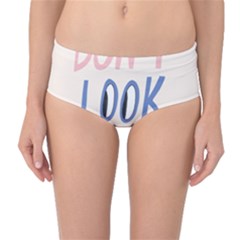 Don t Look Back Big Eye Pink Red Blue Sexy Mid-waist Bikini Bottoms by Mariart