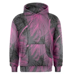 Feathers Quill Pink Grey Men s Pullover Hoodie by Mariart