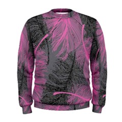 Feathers Quill Pink Grey Men s Sweatshirt by Mariart