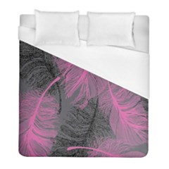 Feathers Quill Pink Grey Duvet Cover (full/ Double Size) by Mariart