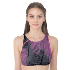 Feathers Quill Pink Grey Tank Bikini Top by Mariart