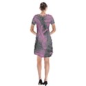 Feathers Quill Pink Grey Short Sleeve V-neck Flare Dress View2