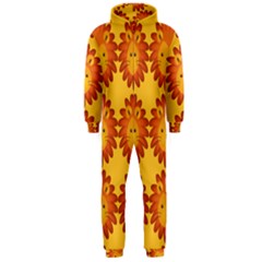 Cute Lion Face Orange Yellow Animals Hooded Jumpsuit (men) 