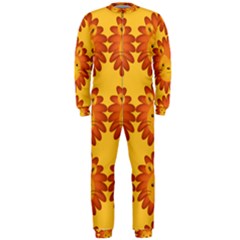 Cute Lion Face Orange Yellow Animals Onepiece Jumpsuit (men)  by Mariart