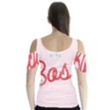 Girl Boss Pink Red Blue Sexy Butterfly Sleeve Cutout Tee  View2