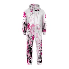 Wreaths Frame Flower Floral Pink Black Hooded Jumpsuit (kids) by Mariart