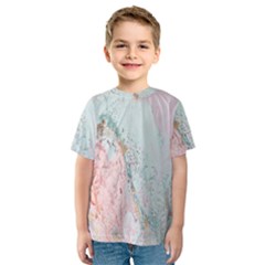 Geode Crystal Pink Blue Kids  Sport Mesh Tee