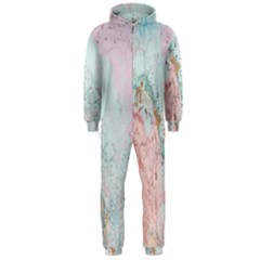 Geode Crystal Pink Blue Hooded Jumpsuit (men) 