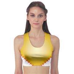 Heart Rhythm Gold Red Sports Bra by Mariart