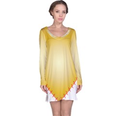 Heart Rhythm Gold Red Long Sleeve Nightdress by Mariart