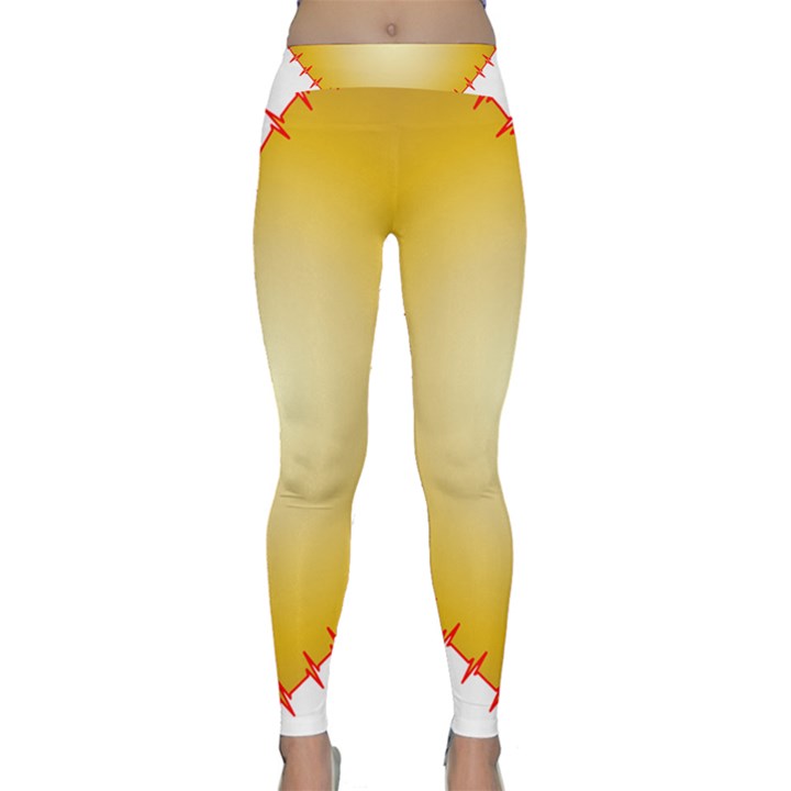 Heart Rhythm Gold Red Classic Yoga Leggings