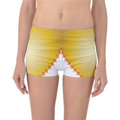 Heart Rhythm Gold Red Boyleg Bikini Bottoms by Mariart