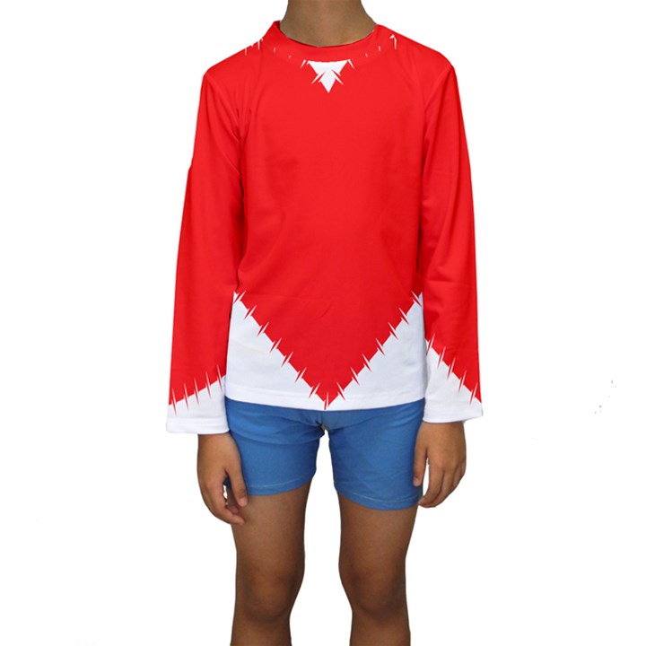 Heart Rhythm Inner Red Kids  Long Sleeve Swimwear