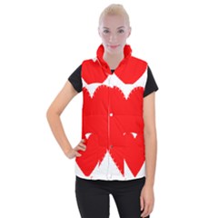 Heart Rhythm Inner Red Women s Button Up Puffer Vest by Mariart