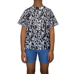 Deskjet Ink Splatter Black Spot Kids  Short Sleeve Swimwear by Mariart