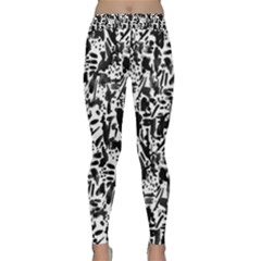 Deskjet Ink Splatter Black Spot Classic Yoga Leggings by Mariart