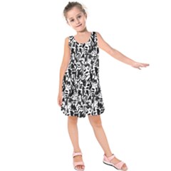 Deskjet Ink Splatter Black Spot Kids  Sleeveless Dress by Mariart