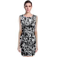 Deskjet Ink Splatter Black Spot Sleeveless Velvet Midi Dress by Mariart