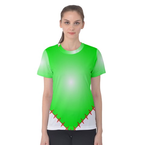 Heart Rhythm Inner Green Red Women s Cotton Tee by Mariart