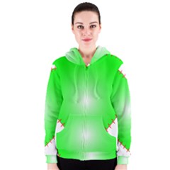 Heart Rhythm Inner Green Red Women s Zipper Hoodie by Mariart