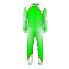 Heart Rhythm Inner Green Red Onepiece Jumpsuit (kids) by Mariart