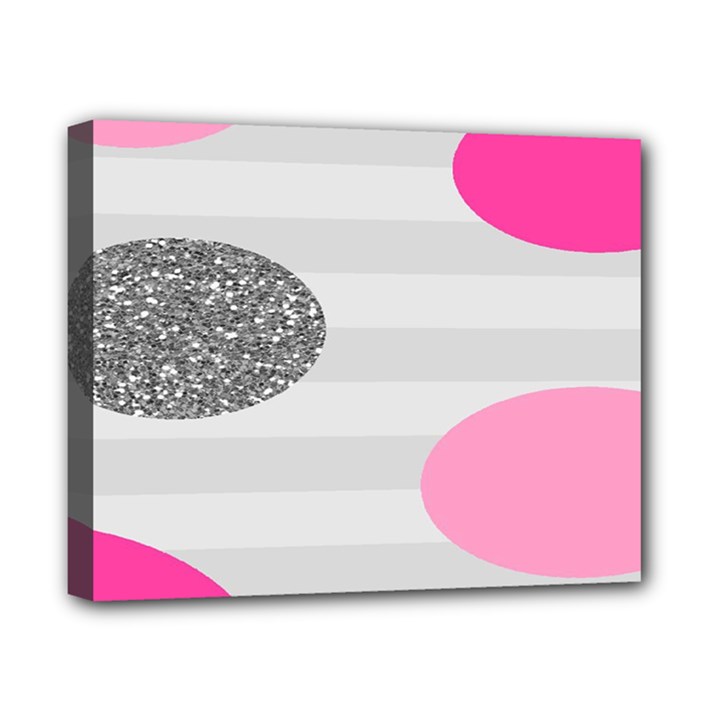 Polkadot Circle Round Line Red Pink Grey Diamond Canvas 10  x 8 