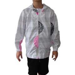 Polkadot Circle Round Line Red Pink Grey Diamond Hooded Wind Breaker (kids) by Mariart