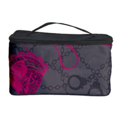 Pink Black Handcuffs Key Iron Love Grey Mask Sexy Cosmetic Storage Case by Mariart