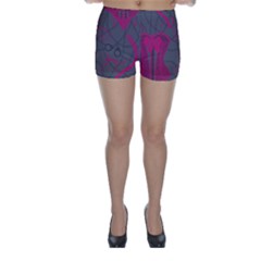 Pink Black Handcuffs Key Iron Love Grey Mask Sexy Skinny Shorts by Mariart