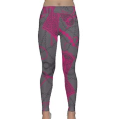 Pink Black Handcuffs Key Iron Love Grey Mask Sexy Classic Yoga Leggings by Mariart