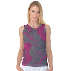 Pink Black Handcuffs Key Iron Love Grey Mask Sexy Women s Basketball Tank Top by Mariart