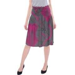 Pink Black Handcuffs Key Iron Love Grey Mask Sexy Midi Beach Skirt by Mariart