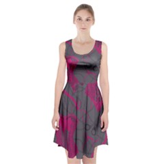 Pink Black Handcuffs Key Iron Love Grey Mask Sexy Racerback Midi Dress by Mariart