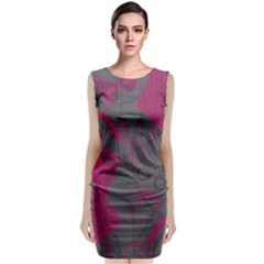 Pink Black Handcuffs Key Iron Love Grey Mask Sexy Sleeveless Velvet Midi Dress by Mariart