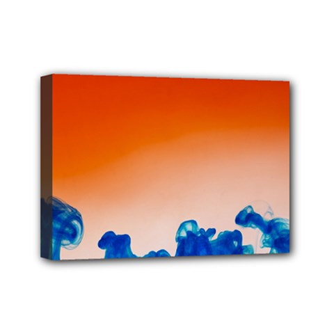 Simulate Weather Fronts Smoke Blue Orange Mini Canvas 7  X 5  by Mariart